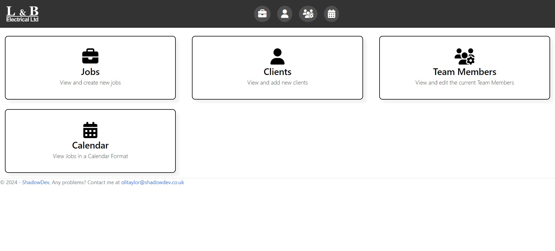 Lb Management System Home Page